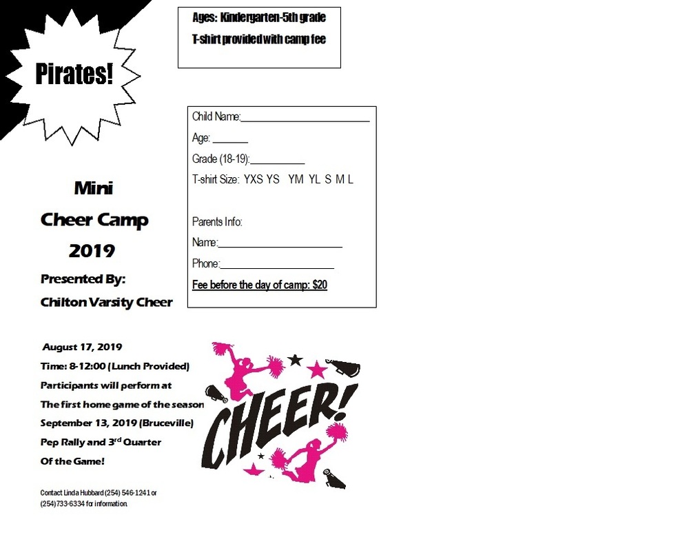 Mini Cheer Camp Flyer
